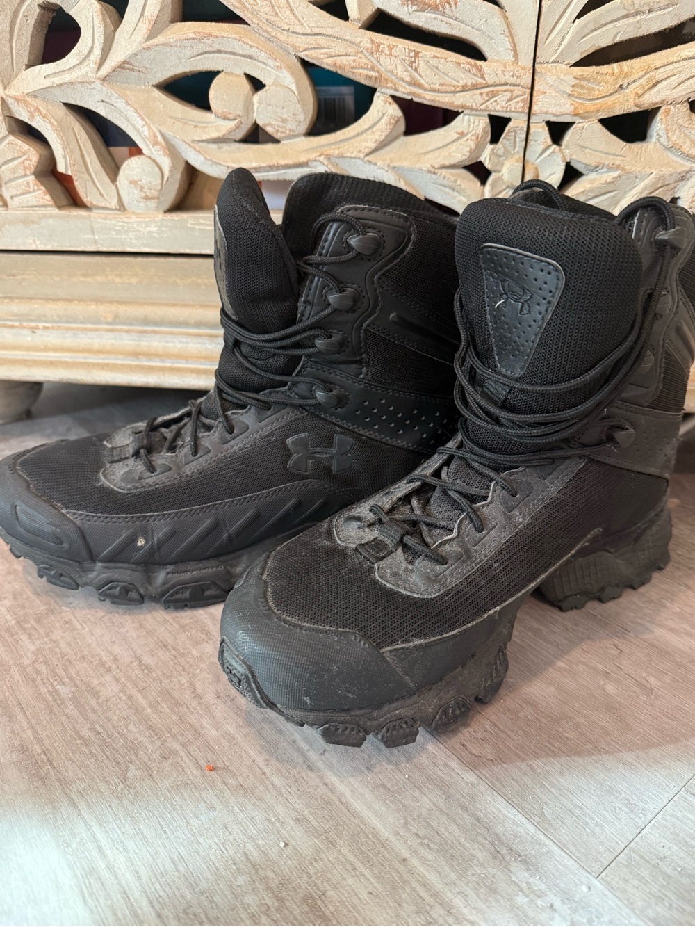 Under Armour Tactical Boots Black Size 9 Men’s Military Combat Hiking - Picture 3 of 5